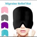 TheraICE Headache Relief Cap, Migraine Ice Pack Mask Products, Women Cooling Gel Hat, Face Cold Compress Head Wrap for Her Stress.