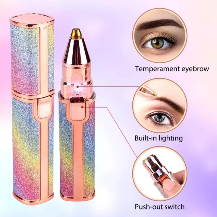 2‑in‑1 Electric Eyebrow Trimmer & Facial Hair Remover for Women - Compact & Rechargeable