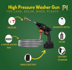 High Pressure Washer Gun | Cordless Car & Solar Home Cleaner