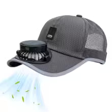 Solar Fan Cap with Rechargeable Battery