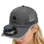 Solar Fan Cap with Rechargeable Battery