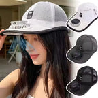Solar Fan Cap with Rechargeable Battery