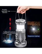 3 IN 1 PORTABLE SOLAR LATERN + FAN + POWER BANK