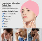 TheraICE Headache Relief Cap, Migraine Ice Pack Mask Products, Women Cooling Gel Hat, Face Cold Compress Head Wrap for Her Stress.